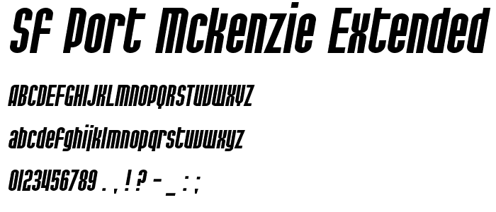 SF Port McKenzie Extended Italic font